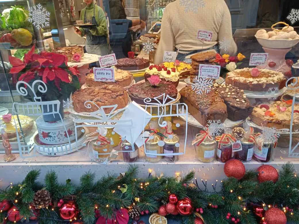 Homemade cakes in a café window. The Last Crumb, Amsterdam.
