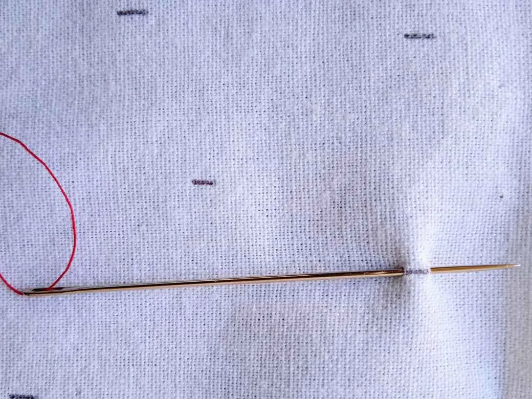 How to sew anchor stitch step one