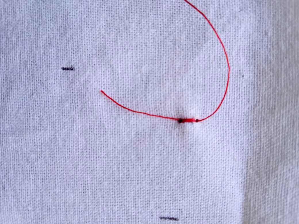 How to sew anchor stitch step four