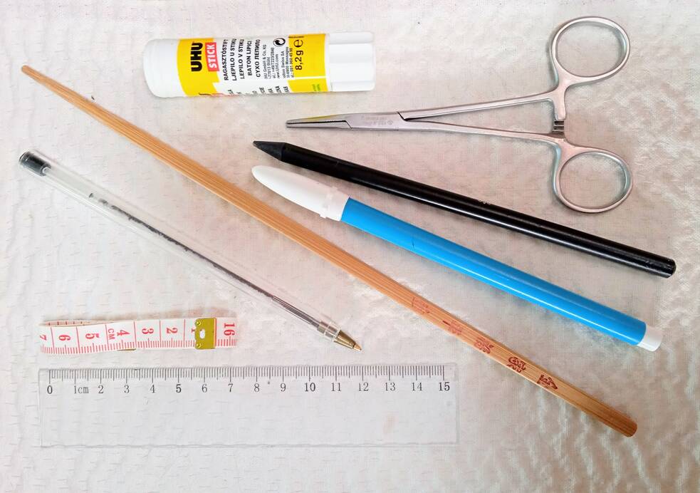 Sewing kit tape measure ruler forceps chop stick