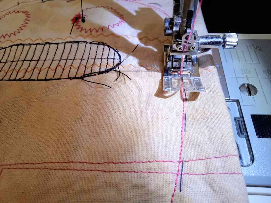 Machine stitch around the body twice.