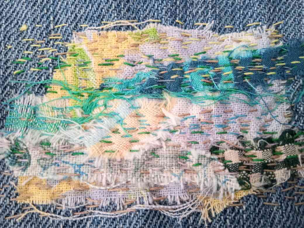 Denim scrappy fabric