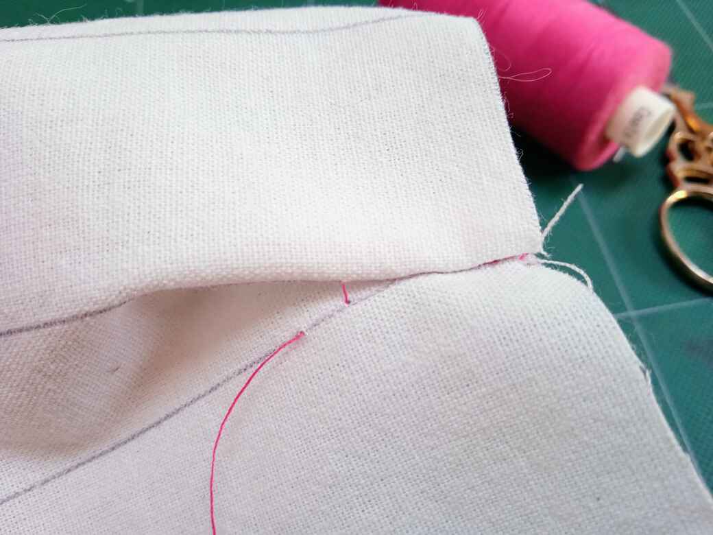 How to sew ladder stitch - Step 5: Continue stitching the ladder construction along the two sides of the opening.