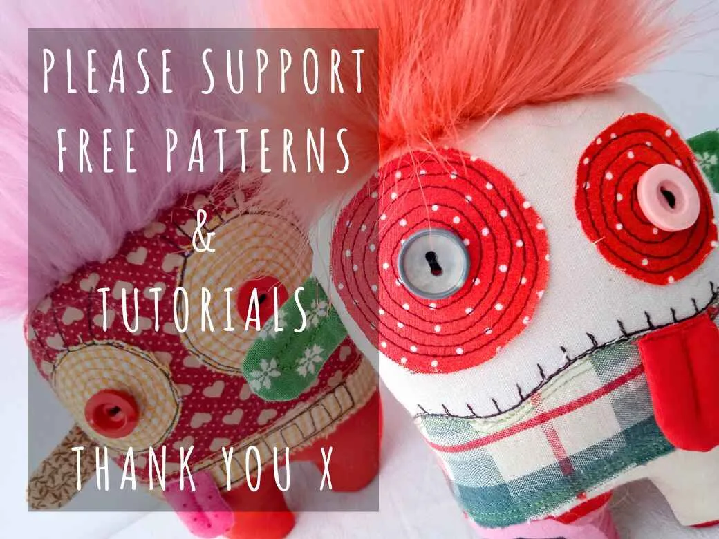 Please support free patterns and tutorials, Creepy cute monsters.