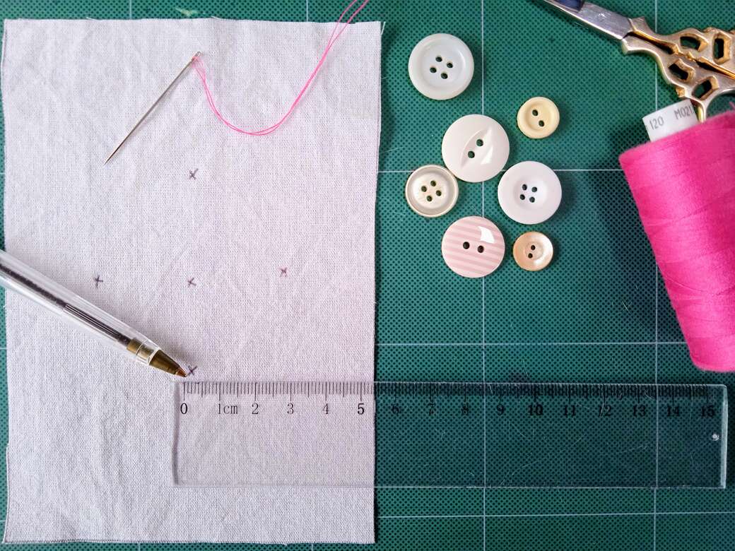 sew on a button practise