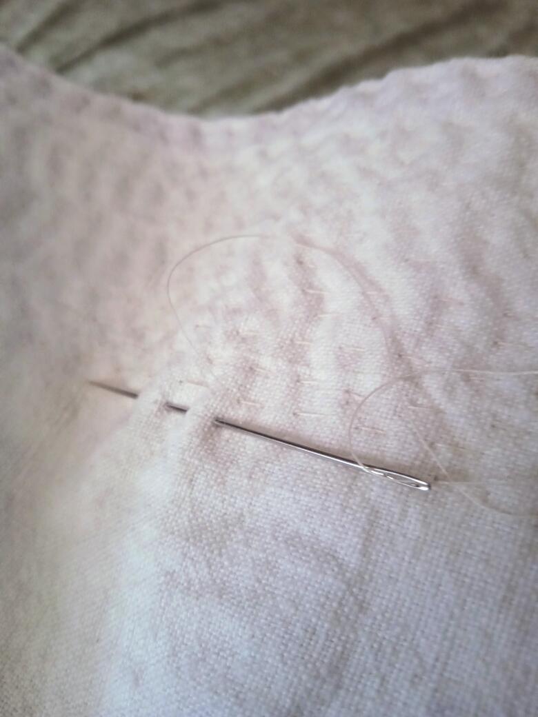 Sewing techniques running stitch on linen